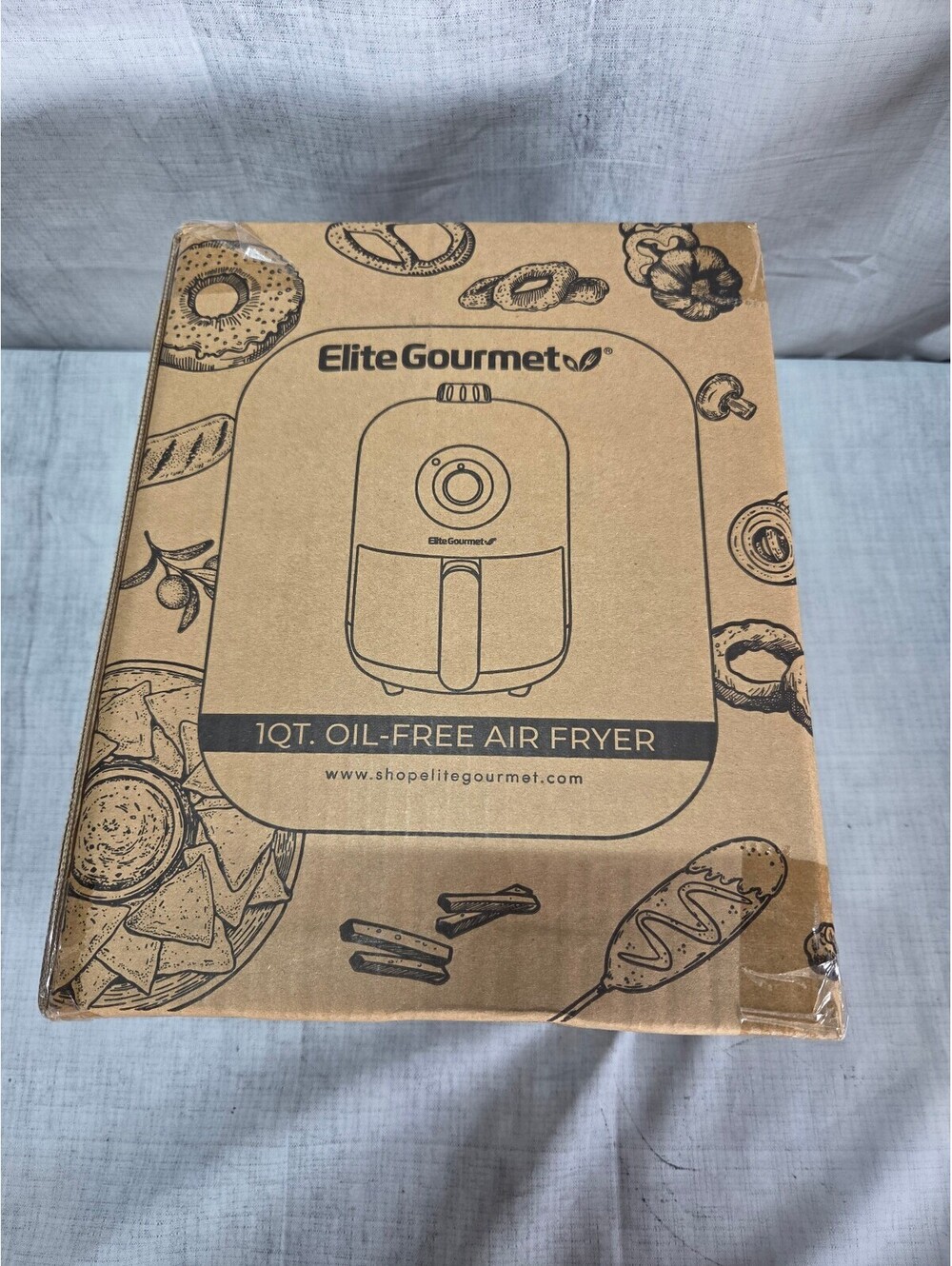 Elite Gourmet 1QT Oil-Free Air Fryer with Dishwasher-Safe Drawer Pan and Frying